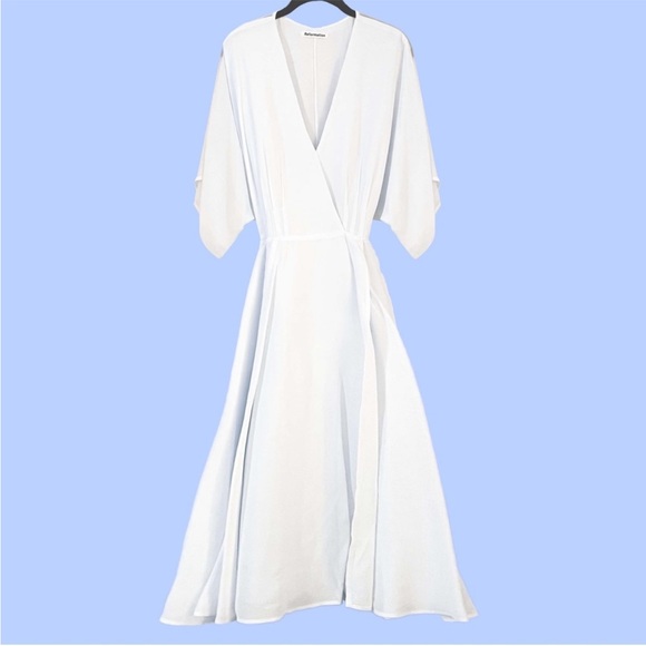 Reformation Karen Ivory Wrap Dress Small - Picture 4 of 5